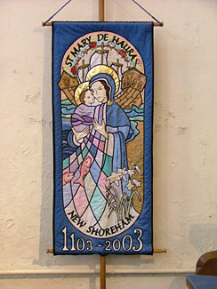 St Mary de Haura banner by Geoff Turner & Gail Lawther