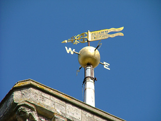 Weathervane on church tower