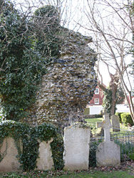 Ruined back wall of nave