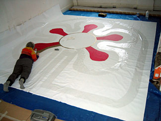 Starting to paint the labyrinth Starting to paint the labyrinth